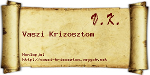 Vaszi Krizosztom névjegykártya